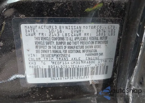 2019 Nissan Sentra Sv from USA, damaged, VIN 3N1AB7AP5KY256214
